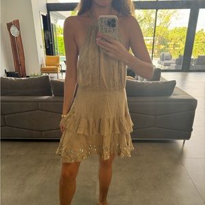 Sundress brand summer gold dress